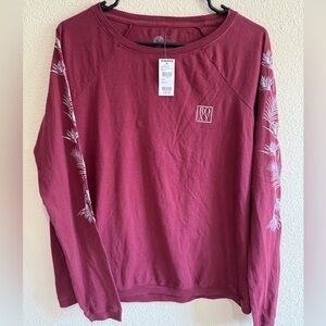 Tilly's Maroon Tee with White Print. NWT